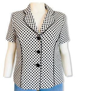 PLUS 16 Danillo Black & Off White Polka Dot BlazerTop
